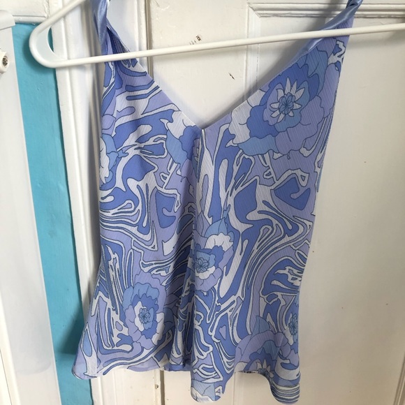 Silky blue halter top - Picture 4 of 6